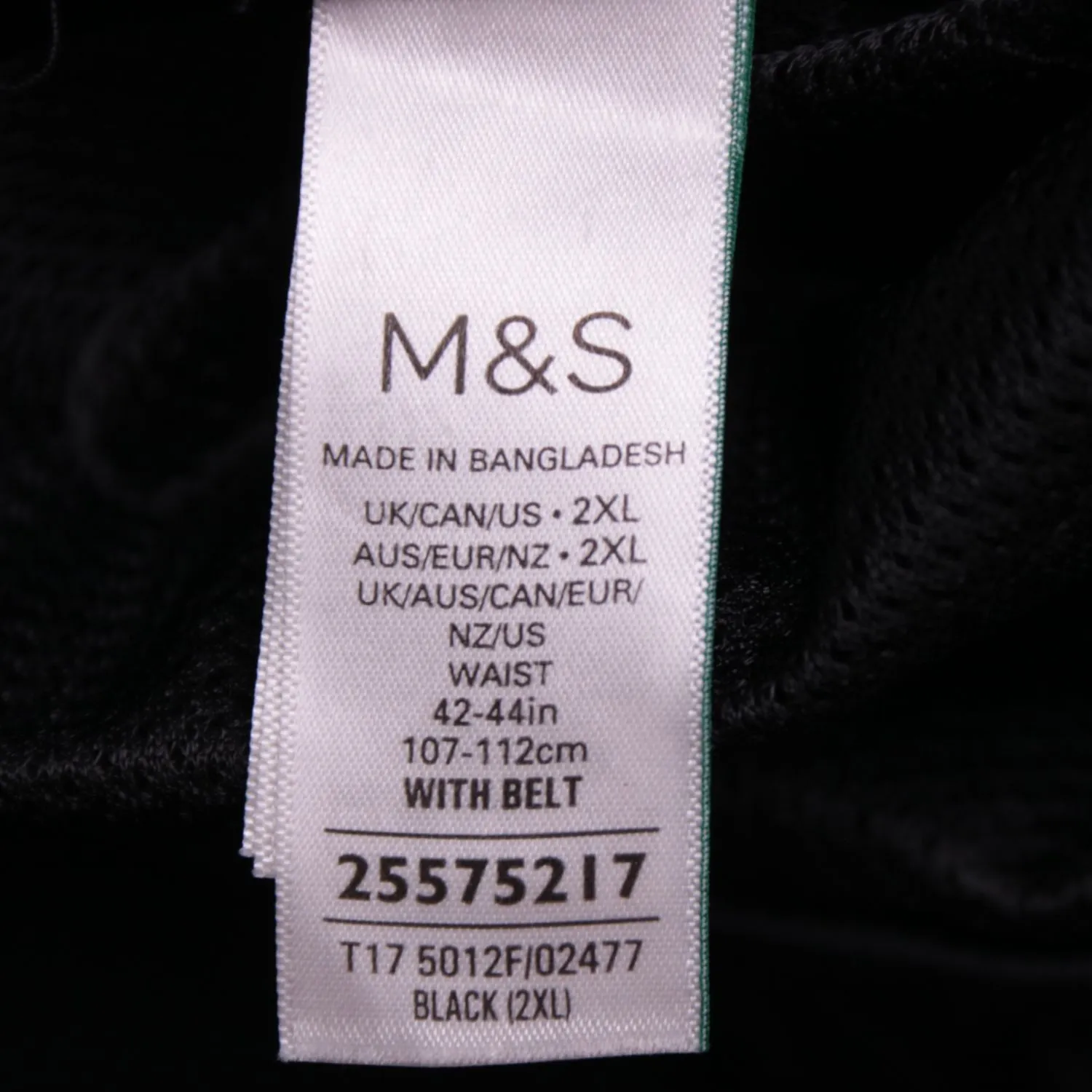 Чёрные брюки M&S с эластичным поясом, размер 56 (XXL)