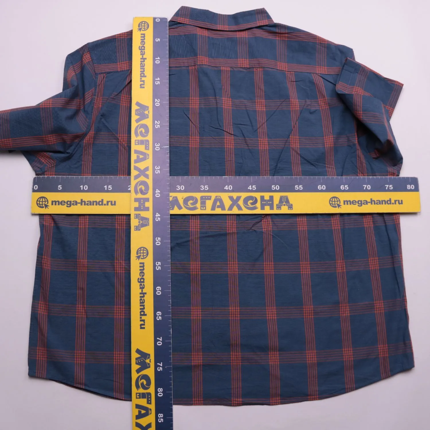 Синяя рубашка Customized Version в красную клетку, размер 62 (4XL)
