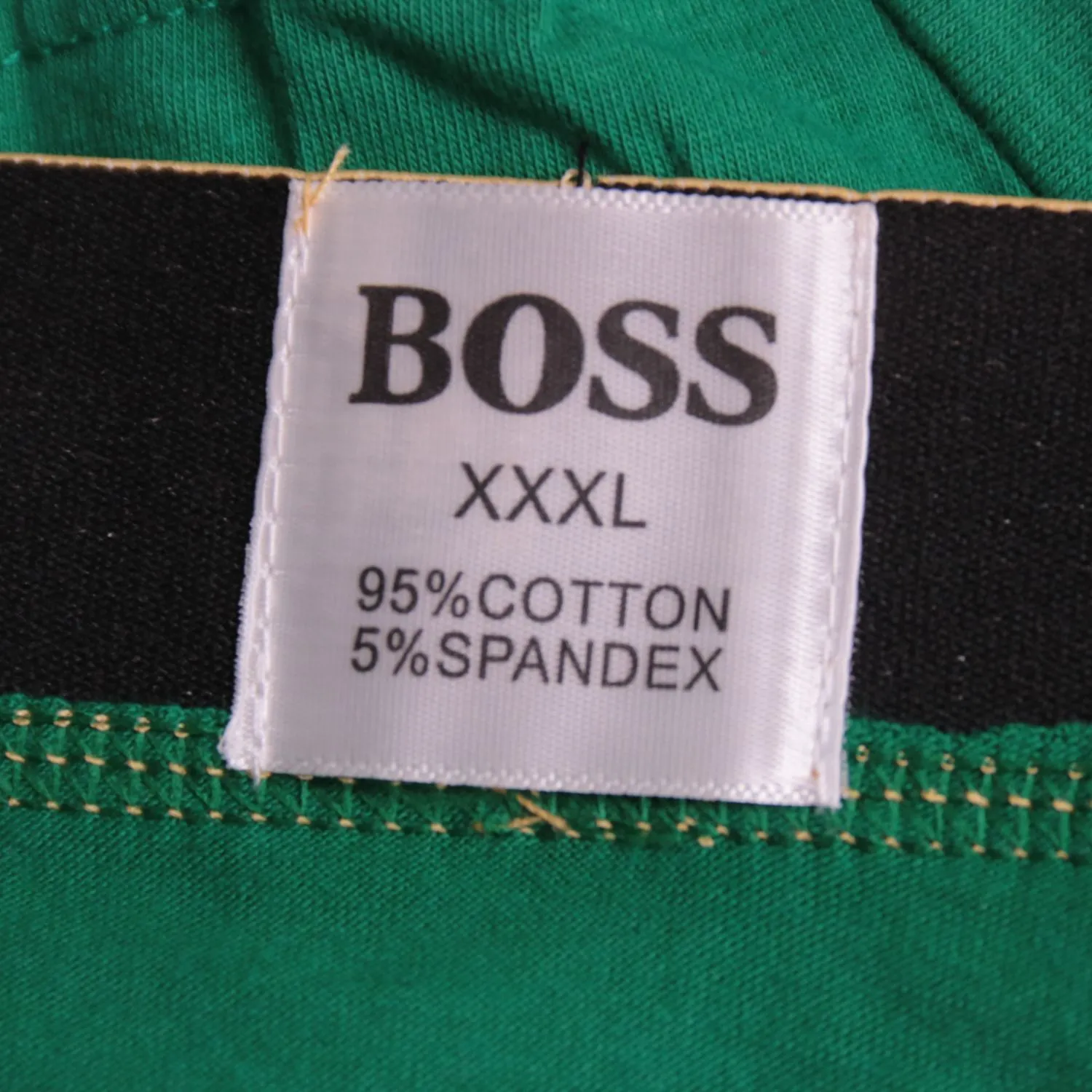 Зелёные трусы-боксеры BOSS с широкой резинкой, размер 60 (3XL)